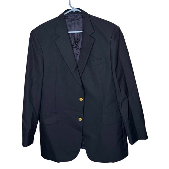 Loro Piana By Brooks Brothers Navy Blue 2 Button Brooksease Blazer 43R - Picture 1 of 7